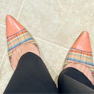 bruno magli womens leather shoes pointed toe Italy low heel mule 6.5B